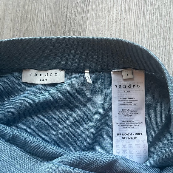 Sandro midi/maxi skirt blue shimmer - Picture 2 of 3